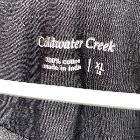 Coldwater Creek Cotton Black Short Sleeve Tee - Picture 3 of 5